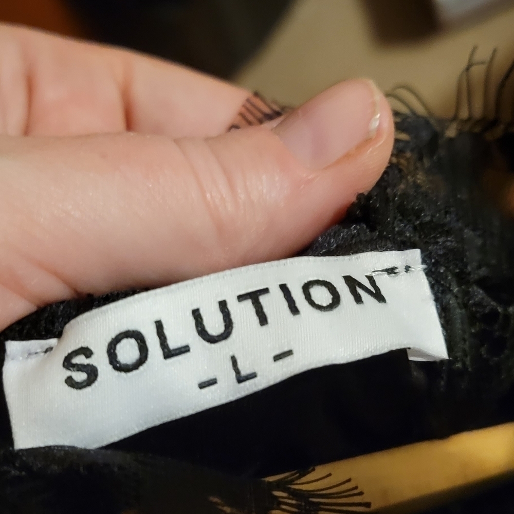 NWOT SZ LG, Black lace dress by Solution - Picture 2 of 6